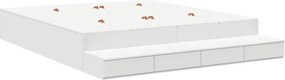 vidaXL Κρεβάτι με αποθηκευτικό χώρο Λευκό 180 cm Επεξεργασμένο Ξύλο