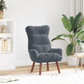 vidaXL Χαλαρωτική Πολυθρόνα Σκούρο Γκρι Βελούδο