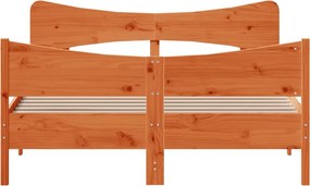 vidaXL Σκελετός Κρεβ. Χωρίς Στρώμα Καφέ Κεριού 160x200 εκ Μασίφ Πεύκο
