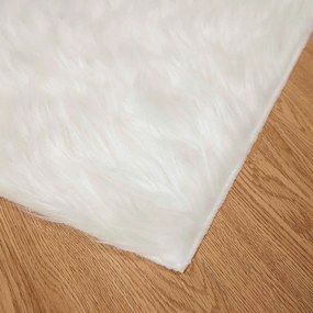 vidaXL Χαλί από τεχνητό πρόβειο δέρμα TAFALLA Λευκό 120 x 170 cm