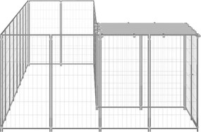 vidaXL Σπιτάκι Σκύλου Ασημί 6,05 μ² Ατσάλινο
