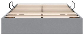 vidaXL Κρεβάτι Αποθήκης με στρώμα Ανοιχτό γκρι 120 x 200 cm ύφασμα