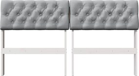 vidaXL Ταπετσαρισμένο κεφαλάρι Ανοιχτό γκρι 140 cm