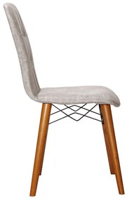 Καρέκλα Sonora I pakoworld ύφασμα γκρι antique-καρυδί πόδι - Ύφασμα - 266-000001