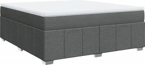 vidaXL Κρεβάτι Boxspring με Στρώμα Σκούρο Γκρι 180x200 εκ Υφασμάτιν