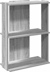 vidaXL Βιβλιοθήκη 3 Επιπέδων Γκρι Sonoma 60x30x80 εκ. Επεξεργ. Ξύλο