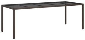 vidaXL Τραπέζι Υπαίθριας Σίτισης Καφέ 250x100x75 εκ. Συνθετικό Ράτα