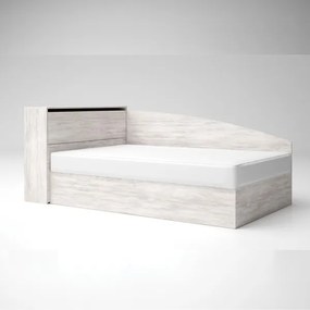 Κρεβάτι Ημίδιπλο Azur 124x75x221cm με αποθηκευτικό χώρο και στρώμα 120x190x22cm Oak Blanco - GRA425