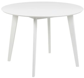 Τραπέζι Oakland 385, Άσπρο, 76cm, 21 kg, Φυσικό ξύλο καπλαμά, Ινοσανίδες μέσης πυκνότητας, Ξύλο, Ξύλο: Καουτσούκ | Epipla1.gr