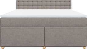 vidaXL Κρεβάτι Boxspring με Στρώμα Taupe 180x200 εκ. Υφασμάτινο