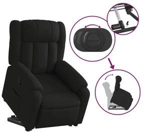 vidaXL Πολυθρόνα Ανακλινόμενη με Ανύψωση Μαύρη Υφασμάτινη