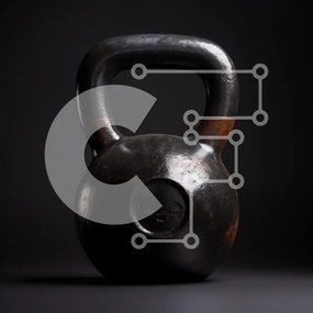 Intra Συλλεκτικό Ξύλινο Παζλ Plywood  4mm - Μαύρο Kettlebell σε σκούρο φόντο Σε Ξύλινο Κουτί - Διαστάσεις: 10x10 cm – 25 κομμάτια