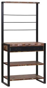 vidaXL Ράφι κουζίνας Πολύχρωμο και Μαύρο 80 x 40 x 160 cm