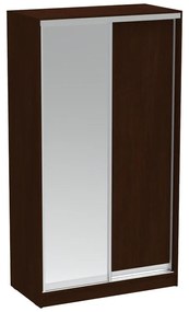 Ντουλάπα δίφυλλη συρόμενη με καθρέφτη Korredor σε wenge απόχρωση 120x60x220εκ