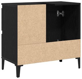 vidaXL Ντουλάπι Μπάνιου Μαύρη δρυς 65 x 33 x 60 εκ Επεξεργασμένο ξύλο