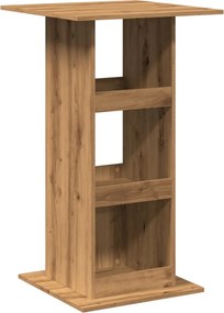 vidaXL Τραπέζι Μπαρ με Ράφια Αρτισιανή Δρυς 60x60x102εκ. Επεξεργ. Ξύλο