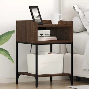vidaXL Κομοδίνο με ράφι Καφέ δρυς 40 x 40 x 61 εκ Επεξεργασμένο ξύλο