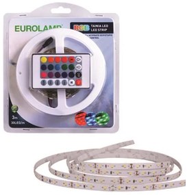 ΤΑΙΝΙΑ LED 3 ΜΕΤΡΩΝ 10W + DRIVER + CONTROL 12V RGB IP20 BLISTER VALUE Eurolamp 147-70011