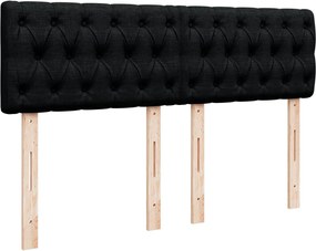 vidaXL Κρεβάτι Boxspring με Στρώμα Μαύρο 140x200 εκ. Υφασμάτινο