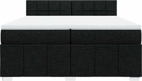 vidaXL Κρεβάτι Boxspring με Στρώμα Μαύρο 200x200 εκ. Υφασμάτινο