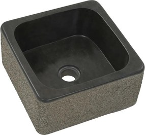 vidaXL Νιπτήρας Μαύρος 30 x 30 x 15 εκ. από Riverstone