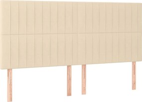 vidaXL Κρεβάτι Boxspring με Στρώμα Κρεμ 200x200 εκ. Υφασμάτινο