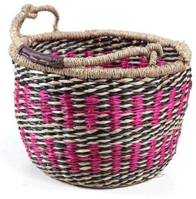 Καλάθι Διακοσμητικό Tide M 0680073 30x30x18cm Fuchsia-Multi Soulworks Seagrass