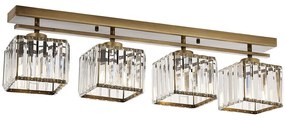 Φωτιστικό Οροφής - Πλαφονιέρα 301AUR1198 80x15x22cm 4xE27 40W Gold Opviq