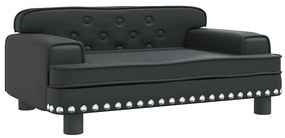 vidaXL Κρεβάτι Σκύλου Μαύρο 70 x 45 x 30 εκ. από Συνθετικό Δέρμα