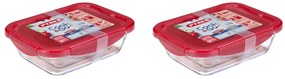 Σετ Πυρίμαχα σκεύη Cook & Go Pyrex με καπάκι και χωρητικότητα 0.8L και 1.9L - 2 τεμάχια