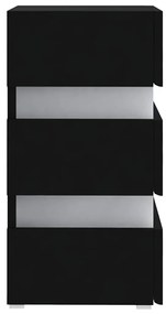 vidaXL Κομοδίνο με LED Μαύρο 45 x 35 x 67 εκ. από Επεξεργασμένο Ξύλο