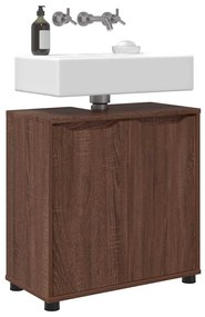 vidaXL Ντουλάπα νιπτήρα μπάνιου με ράφι Καφέ δρυς 60 x 30 x 60 cm