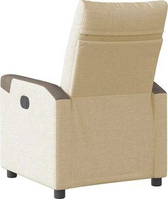 vidaXL Πολυθρόνα Ανακλινόμενη Κρεμ Υφασμάτινη