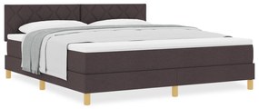 vidaXL Κρεβάτι Βαφής με Στρώμα Σκούρο Καφέ 180x200 εκ. Ύφασμα