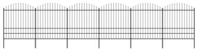 vidaXL Κάγκελα Περίφραξης με Λόγχες Μαύρα (1,75-2) x 10,2 μ. Ατσάλινα