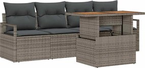 vidaXL Σετ Καναπέ Κήπου με μαξιλάρι 5 pcs Γκρι