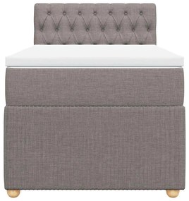 vidaXL Κρεβάτι Boxspring με Στρώμα Taupe 90x190 εκ.Υφασμάτινο
