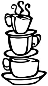 Διακοσμητικό Τοίχου Coffee 891TNL1938 40x75cm Black Wallity Μέταλλο