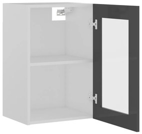 vidaXL Ντουλάπι Κρεμαστό με Τζάμι Γυαλ. Γκρι 40x31x60 εκ. Μοριοσανίδα
