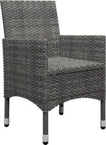 vidaXL Σετ Τραπεζαρίας Κήπου 3 Τεμαχίων Γκρι