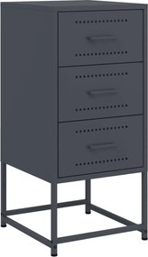 vidaXL Κομοδίνο Ανθρακί 36x39x78 εκ. από Χάλυβα