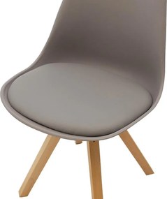 Καρέκλα Caron PP γκρι-φυσικό πόδι 48x55x80 εκ.