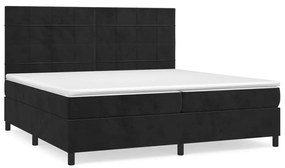 vidaXL Κρεβάτι Boxspring με Στρώμα Μαύρο 200x200 εκ. Βελούδινο