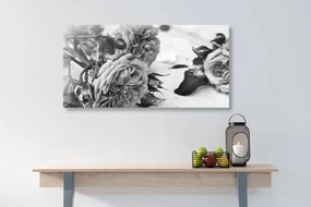 Εικόνα ανθισμένων τριαντάφυλλων σε μαύρο & άσπρο - 100x50