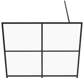 vidaXL Διαχωριστικό Ντουζιέρας Μαύρο 100 x 195 εκ. Διαφανές Γυαλί ESG