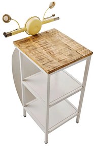 MINI VESPA SIDE TABLE ΜΕ ΡΑΦΙΑ CREAM ΛΕΥΚΟ ΦΥΣΙΚΟ 61x45xH88cm