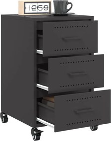 vidaXL Κομοδίνο Μαύρο 36x39x59 εκ. από Χάλυβα