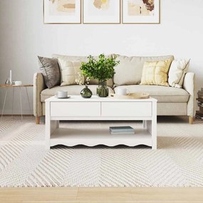 vidaXL Τραπεζάκι σαλονιού Λευκό 99 x 55 x 45 εκ. Μασίφ ξύλο πεύκου