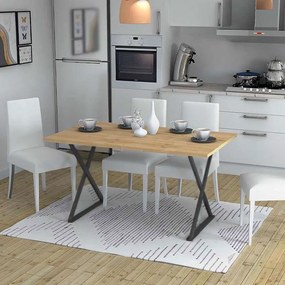 Τραπέζι Bette 0128603 140x80x76cm Sonoma-Anthracite Melamine, Metal