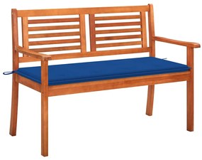 vidaXL Παγκάκι Κήπου Διθέσιο 120 εκ. Μασίφ Ξύλο Ευκαλύπτου με Μαξιλάρι